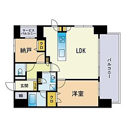 アメックス博多ベルテックステージ 1LDKの間取図画像