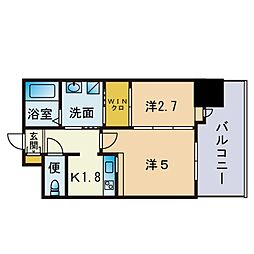 エンクレスト博多駅前ART 2Kの間取図画像