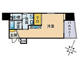 サヴォイマキシマイズ博多ステーション 1Kの間取図画像