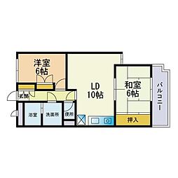 ファミーユ新盛 2LDKの間取図画像