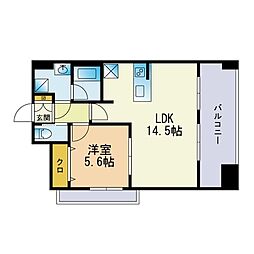 エンクレスト博多イーストパーク 1LDKの間取図画像