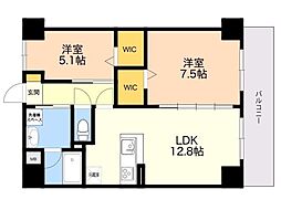 THYME 2LDKの間取図画像