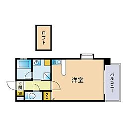 ウエストサイド箱崎 ワンルームの間取図画像