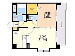 グランドゥール27 1LDKの間取図画像