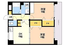 グランコート 2DKの間取図画像