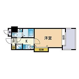 ダイナコートエスタディオ東公園 1Kの間取図画像