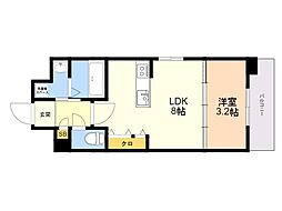 YSP県庁前 1LDKの間取図画像