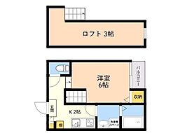 グラウンドチェリー 1Kの間取図画像