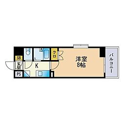 リファレンスイーストパーク 1Kの間取図画像