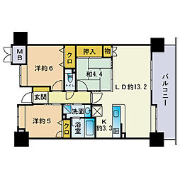 ファーネスト箱崎公園 3LDKの間取図画像