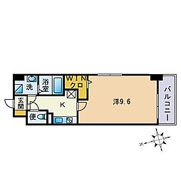 LUXCASFUKUOKAEAST 1Kの間取図画像
