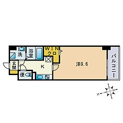 LUXCASFUKUOKAEAST 1Kの間取図画像