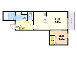 THE NOBLES 筥松 1LDKの間取図画像