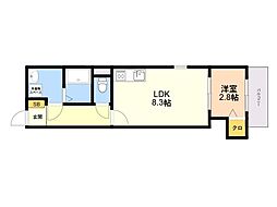 THE NOBLES 筥松 1LDKの間取図画像