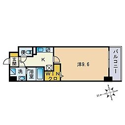 LUXCASFUKUOKAEAST 1Kの間取図画像