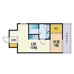 アイ・セレブ箱崎駅前 1LDKの間取図画像