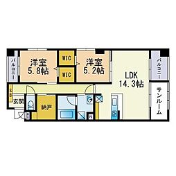 MFLAT 2LDKの間取図画像