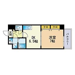 カーサコンプレッソ 1DKの間取図画像