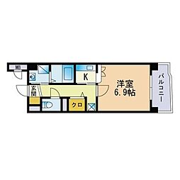 スヴニール3 1Kの間取図画像