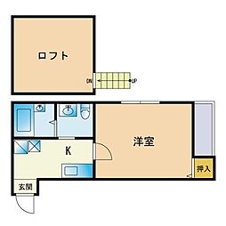 Stage箱崎 1Kの間取図画像