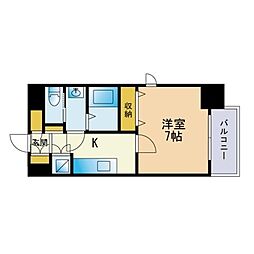 サヴォイ箱崎セントリシティ 1Kの間取図画像