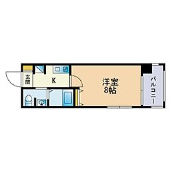 サンロージュ箱崎駅前 1Kの間取図画像