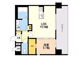 LexusGarden箱崎タワーズEAST 1LDKの間取図画像