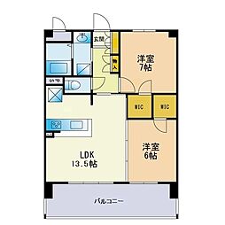 スプリングコート久山 2LDKの間取図画像