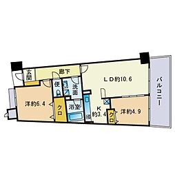 アイランドシティインフィニガーデンN棟 2LDKの間取図画像