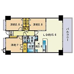 アイランドシティ・インフィニガーデン　サウス棟 14階3LDKの間取り