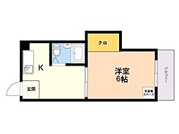 フェニックス香椎参道 1Kの間取図画像