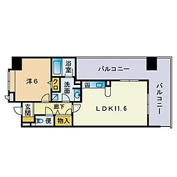 ルネッサンス21千早 1LDKの間取図画像