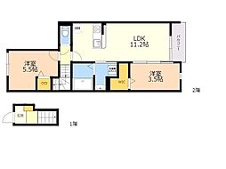 ラヴィアンローズばら色の人生 2LDKの間取図画像