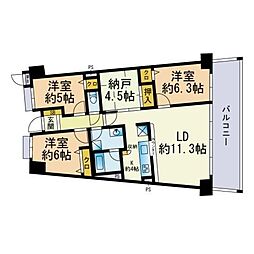 アイランドシティインフィニガーデンE棟 3SLDKの間取図画像