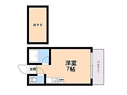 ツインリッチ和白東A ワンルームの間取図画像