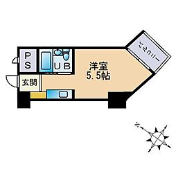 香椎エクセル13 ワンルームの間取図画像