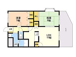 ブルーパレス・ナカノかべぬりの里 2LDKの間取図画像