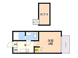 フレンドリー2 1Kの間取図画像