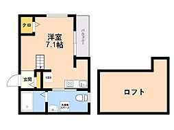 マリンスタジオ和白 1Kの間取図画像