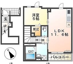 Doe・Sale香椎2 1LDKの間取図画像