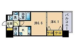 エンクレスト大橋 9階2Kの間取り