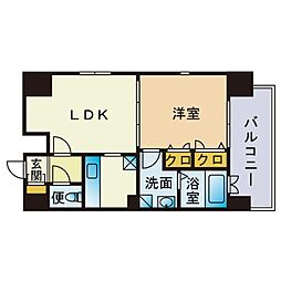 エンクレスト日赤通り 10階2Kの間取り