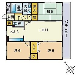 コンフォート博多南 3LDKの間取図画像