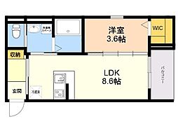 robot home 井尻4 1LDKの間取図画像