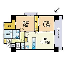 レジデンツァ大橋 2LDKの間取図画像