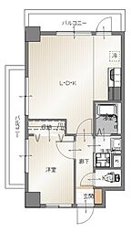 HF平尾レジデンスイースト 1LDKの間取図画像