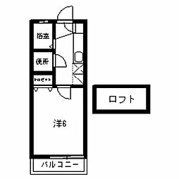 プレステージ野間 1Kの間取図画像