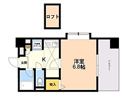 ロマネスク大橋第2 1Kの間取図画像