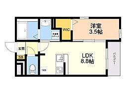 LUXCAS大橋 1LDKの間取図画像
