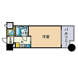 ロマネスク大橋レディース ワンルームの間取図画像